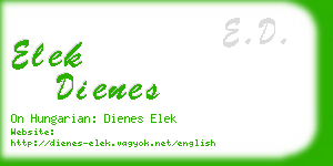 elek dienes business card